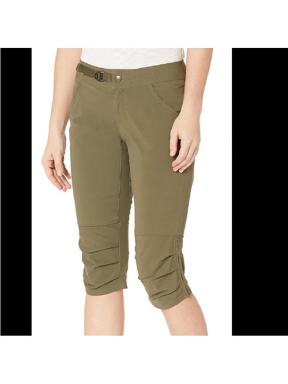 Prana Jasmine Knicker Belted Capris Cropped  Hiking Pants Sz 12